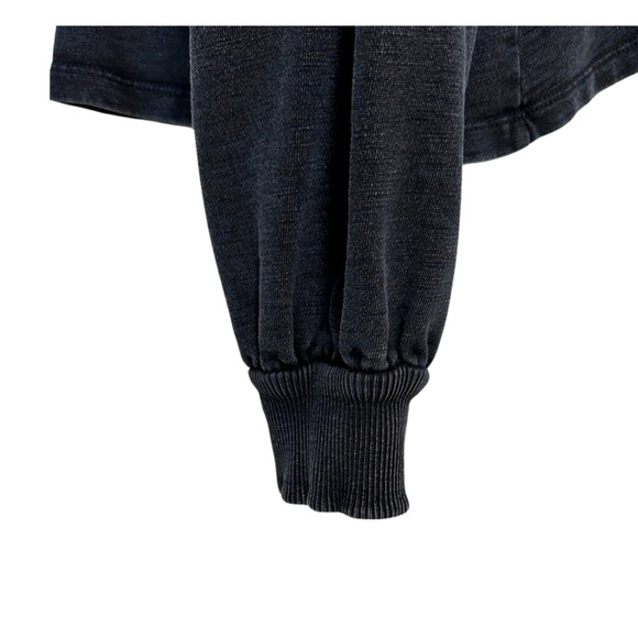 Pilcro Black Pleated Distressed Cotton Boxy Sweatshirt XL - Picture 5 of 8